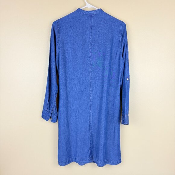 NWT J.Jill Denim Camdenwash Button-Front Soft Breathable Shirt Dress | XS Petite - Picture 2 of 12